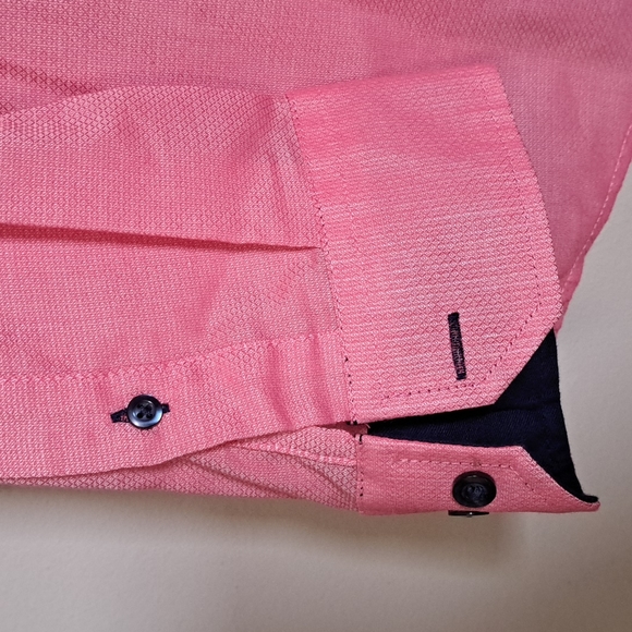 Tasso Elba Men's Regular Fit Dress Shirt Red Combo - Picture 7 of 10